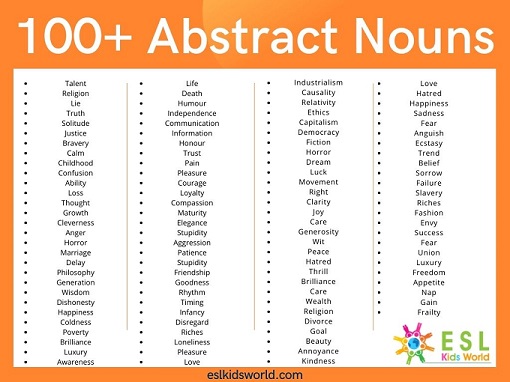 Abstract Noun Examples Class 5