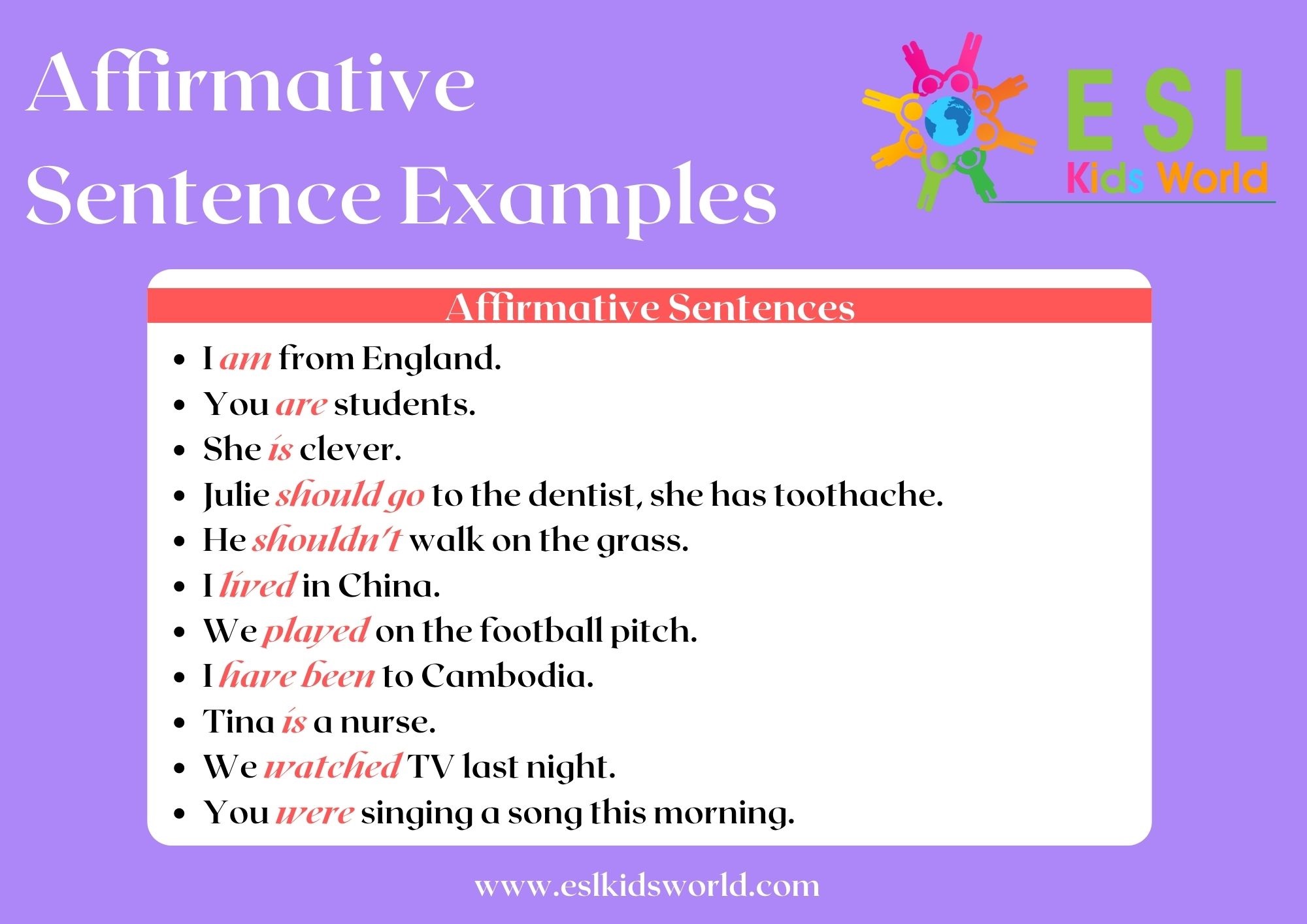 Verb To Be Affirmative Sentences Ittt English Vocabulary | Hot Sex Picture